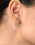 ZINZI gold plated zilveren oorringen, vanaf zijkant gourmet schakel zichtbaar, 2mm breed, met luxe klapsluiting 17mm - ZIO1414G - PansiteNederland.nl