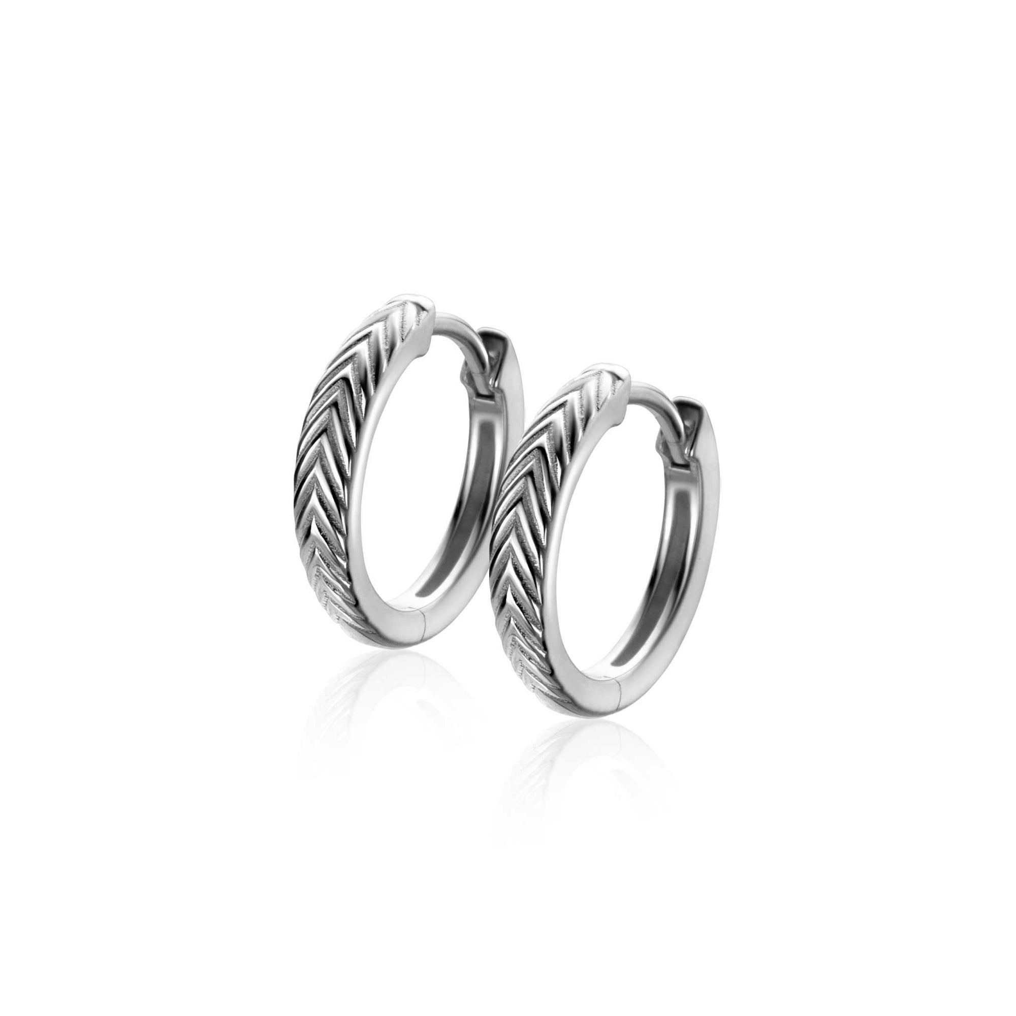 Zinzi zilveren oorringen met veertjesmotief 3mm breed en luxe klapsluiting 15mm – ZIO2644 - PansiteNederland.nl