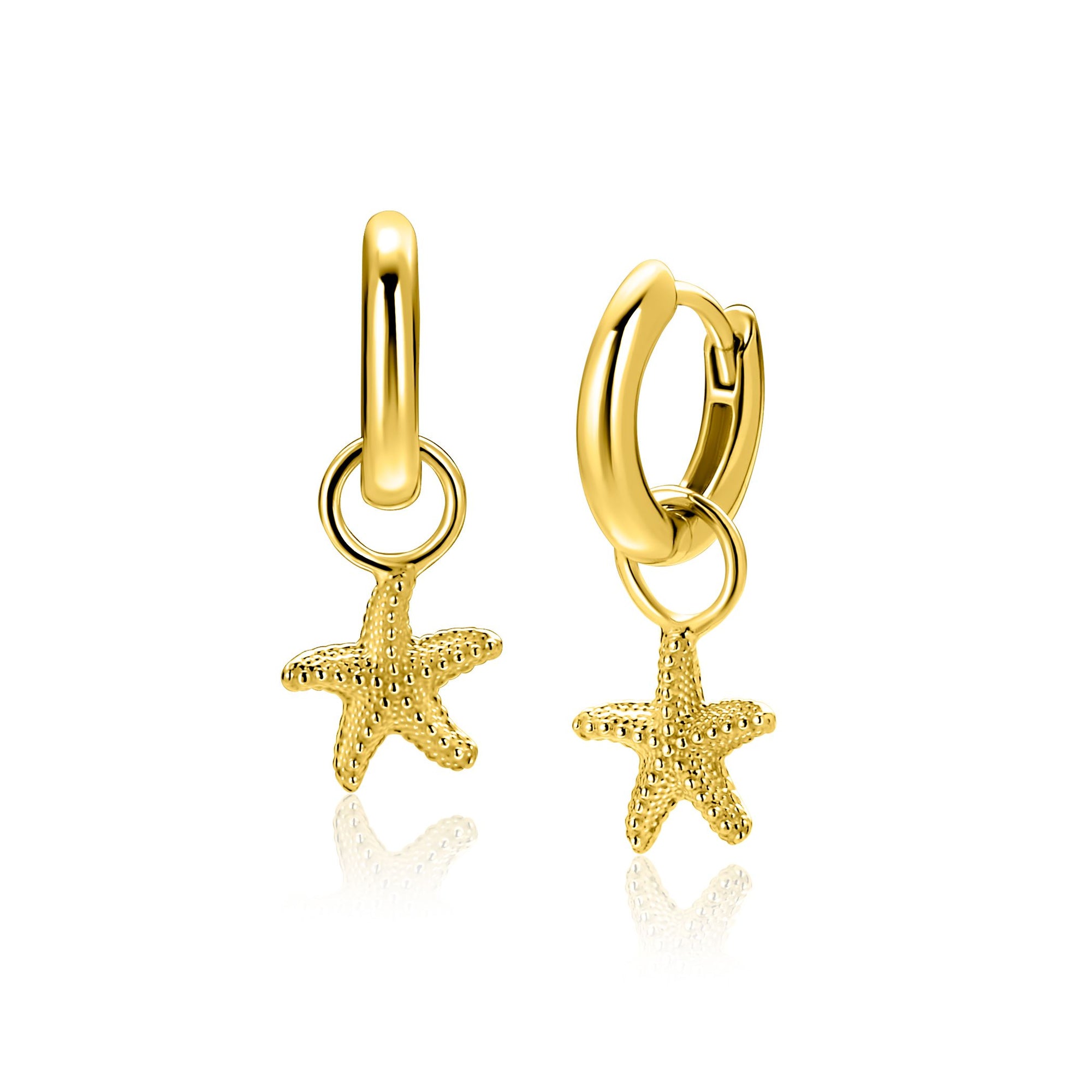 ZINZI gold plated zilveren oorbedels zeester 8mm ZICH2731 (zonder oorringen) - PansiteNederland.nl
