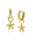 ZINZI gold plated zilveren oorbedels zeester 8mm ZICH2731 (zonder oorringen) - PansiteNederland.nl