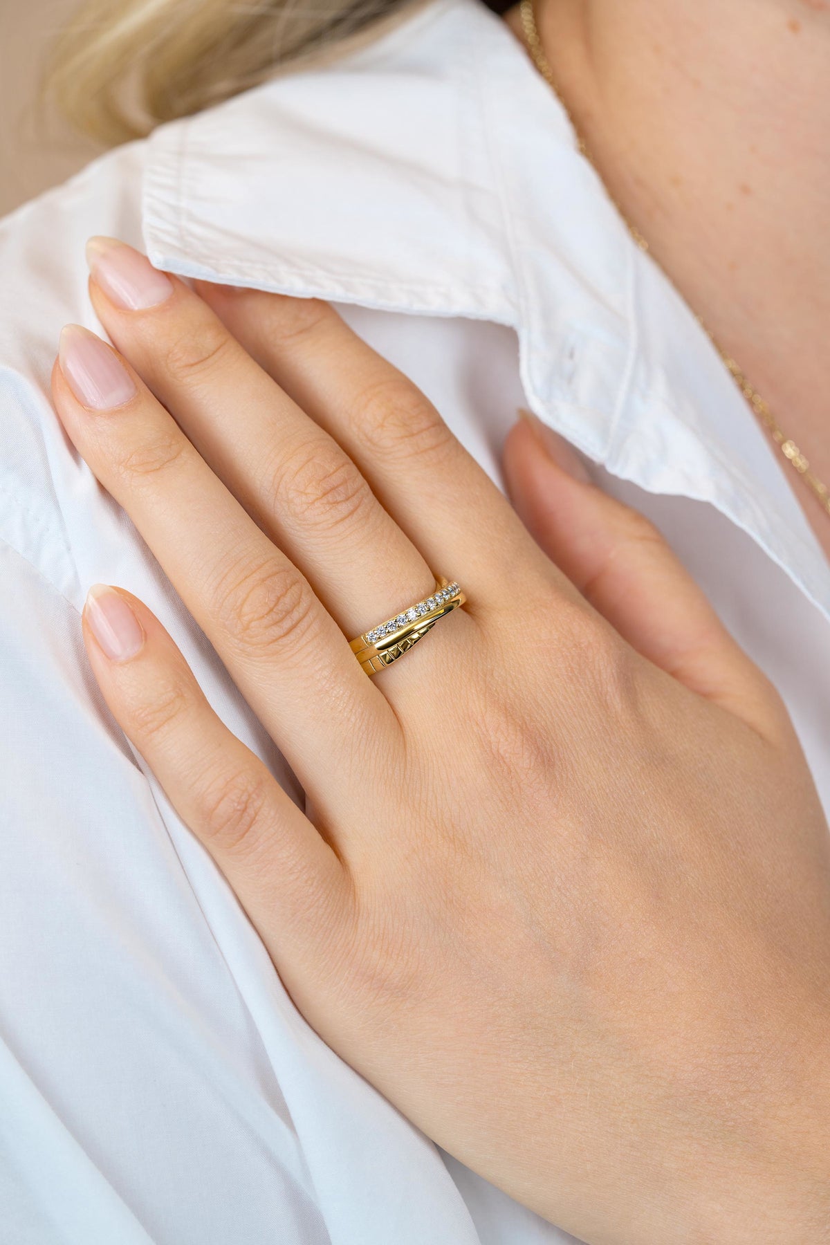 ZINZI Verguld Zilveren Ring met Zirkonia ZIR2801
