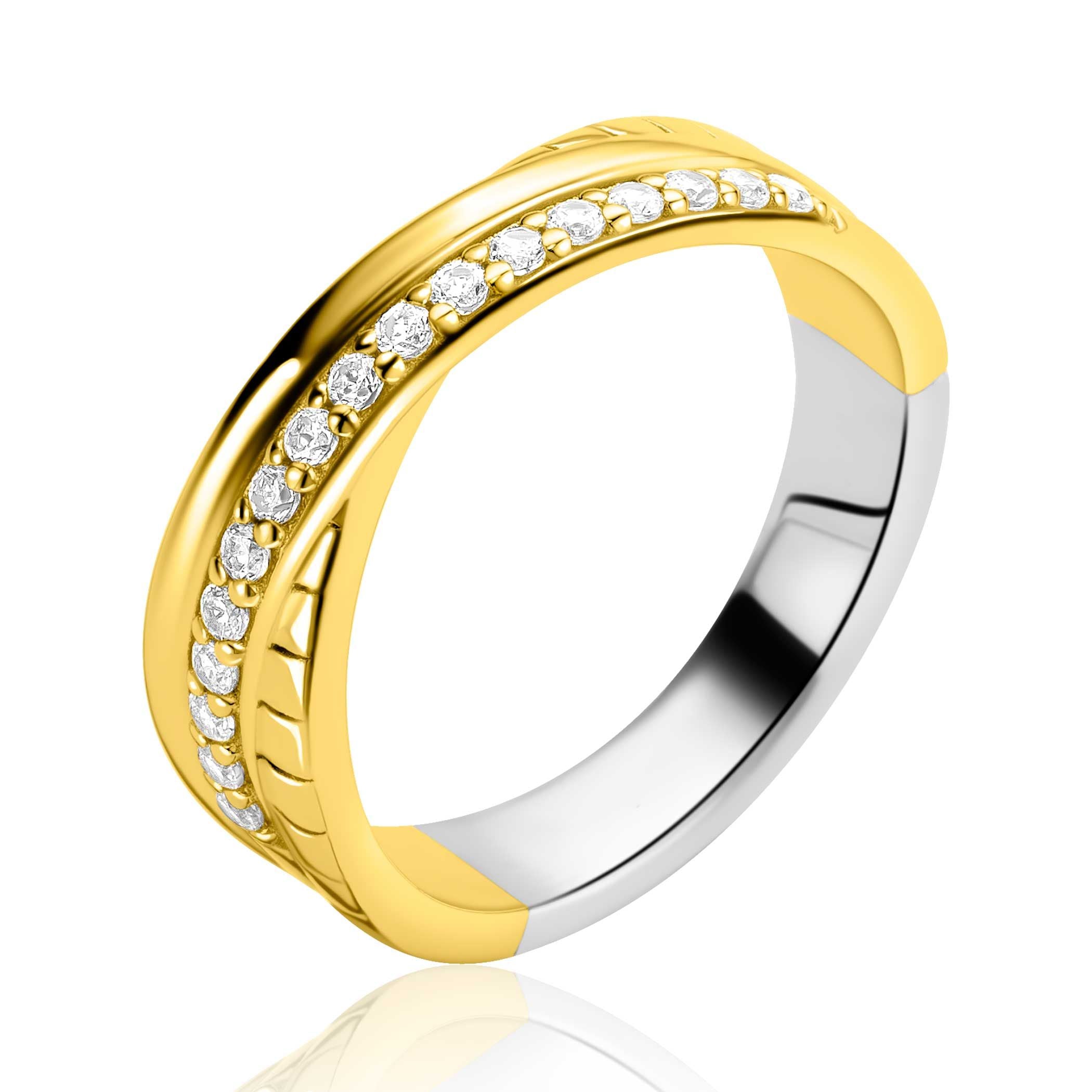 ZINZI Verguld Zilveren Ring met Zirkonia - ZIR2801