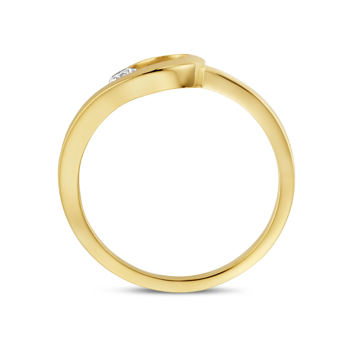 Ring zirkonia 14K geelgoud