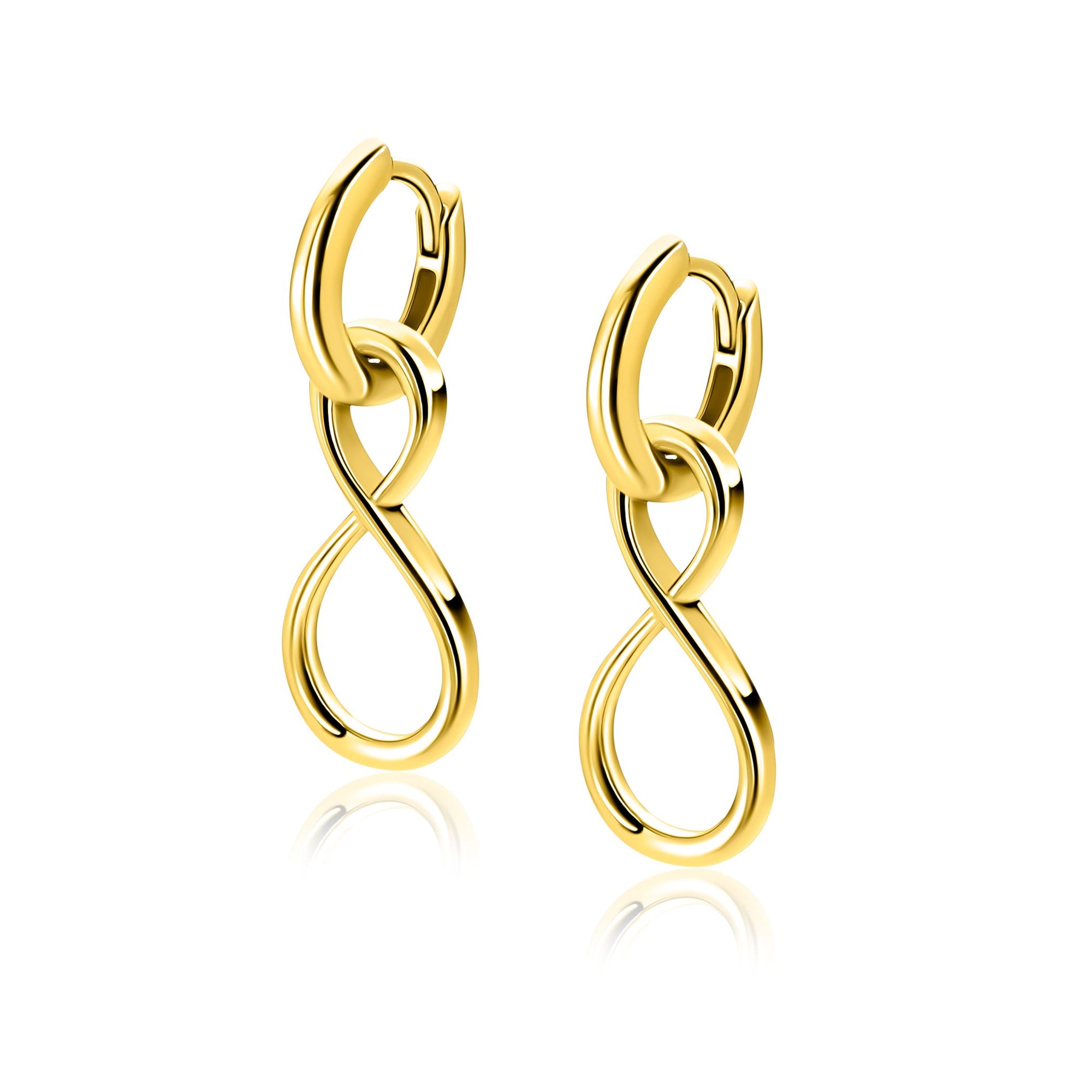ZINZI gold plated zilveren oorbedels infinity 20mm ZICH2717G (zonder oorringen) - PansiteNederland.nl