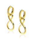 ZINZI gold plated zilveren oorbedels infinity 20mm ZICH2717G (zonder oorringen) - PansiteNederland.nl
