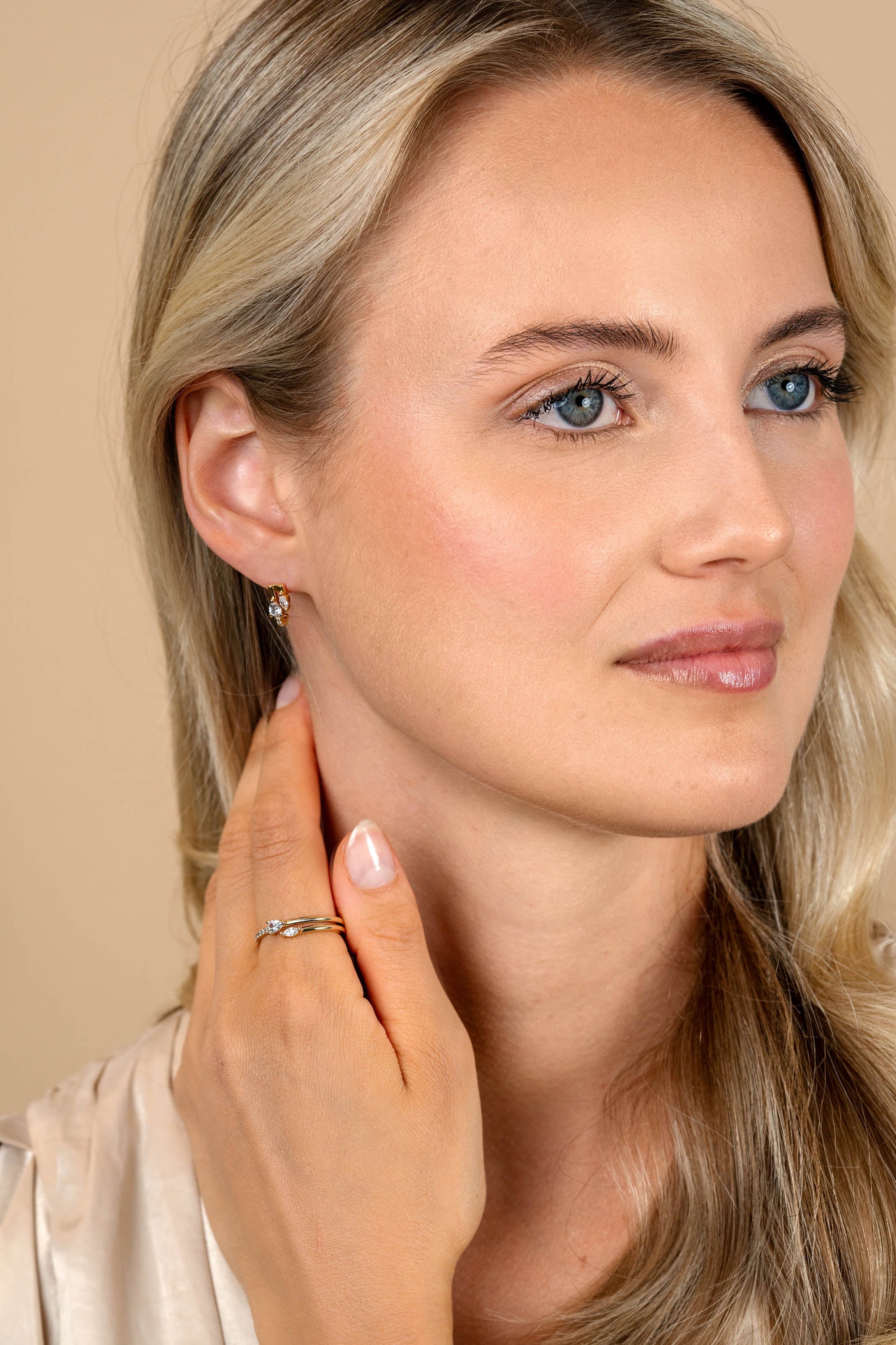 ZINZI gold plated zilveren multi-look ring met een peervormige en ovale witte zirkonia ZIR2689Y - PansiteNederland.nl