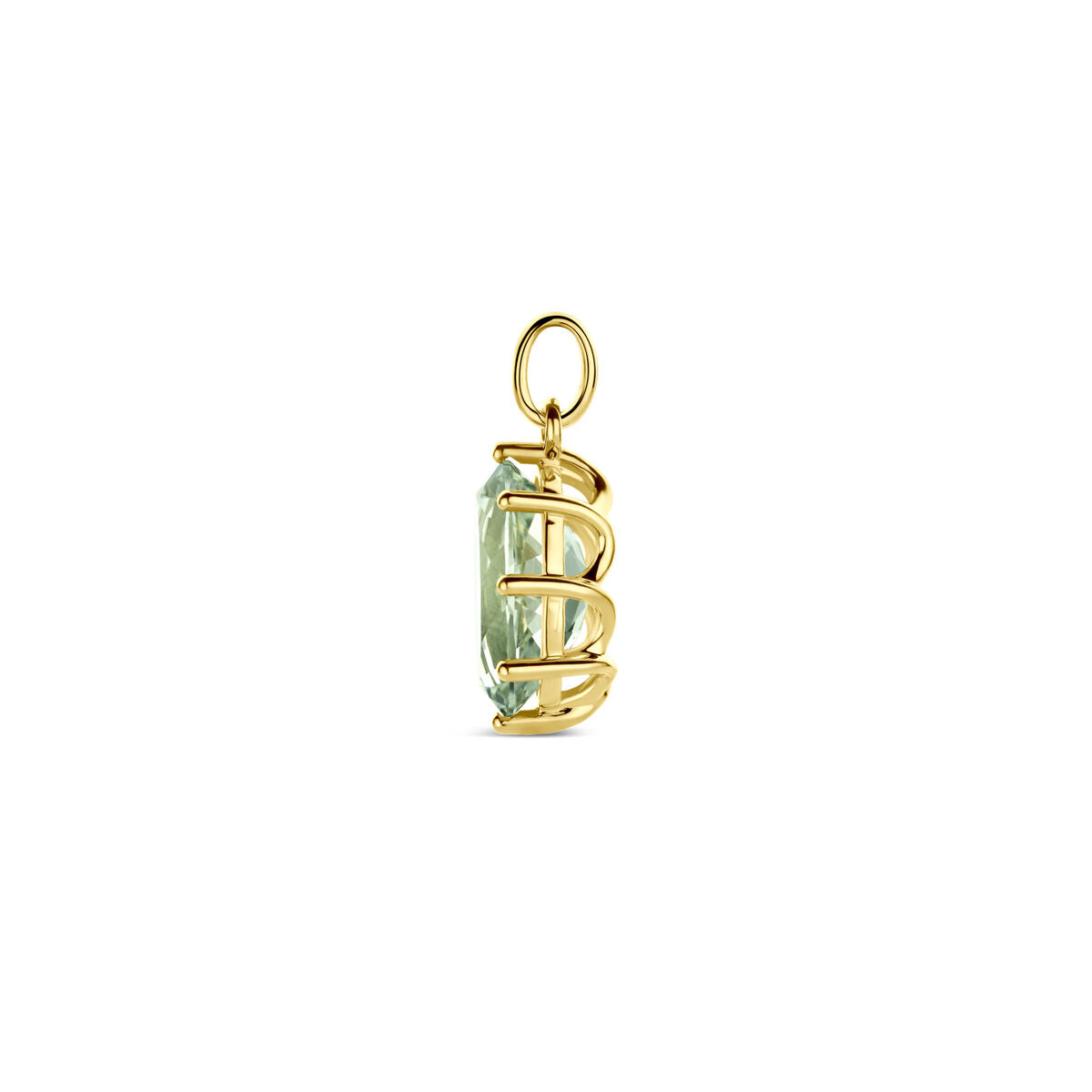 14K geelgouden hanger groen amethist 20 mm - 4033643 - PansiteNederland.nl