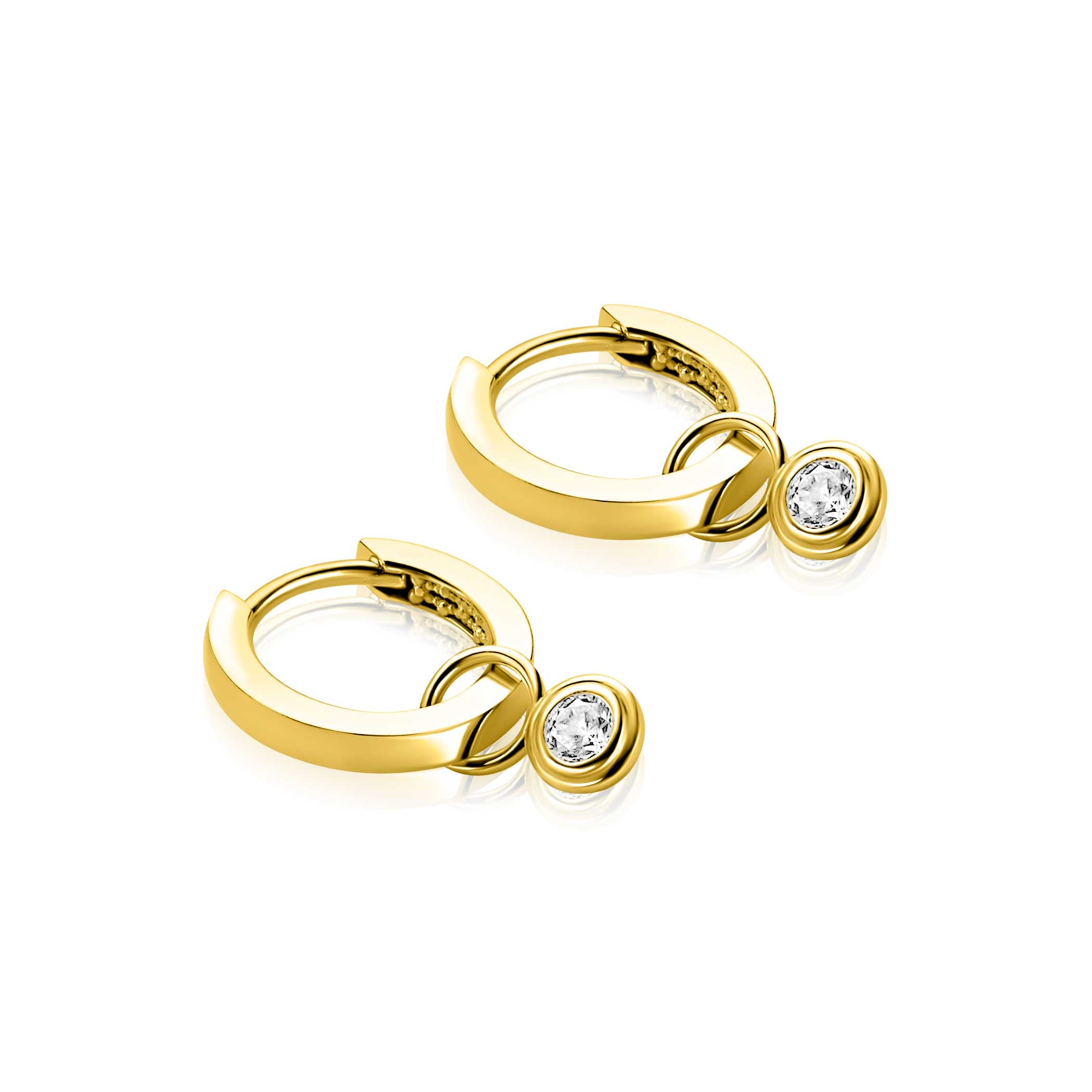 ZINZI 14K Gouden Oorbedels ZGCH560 wit