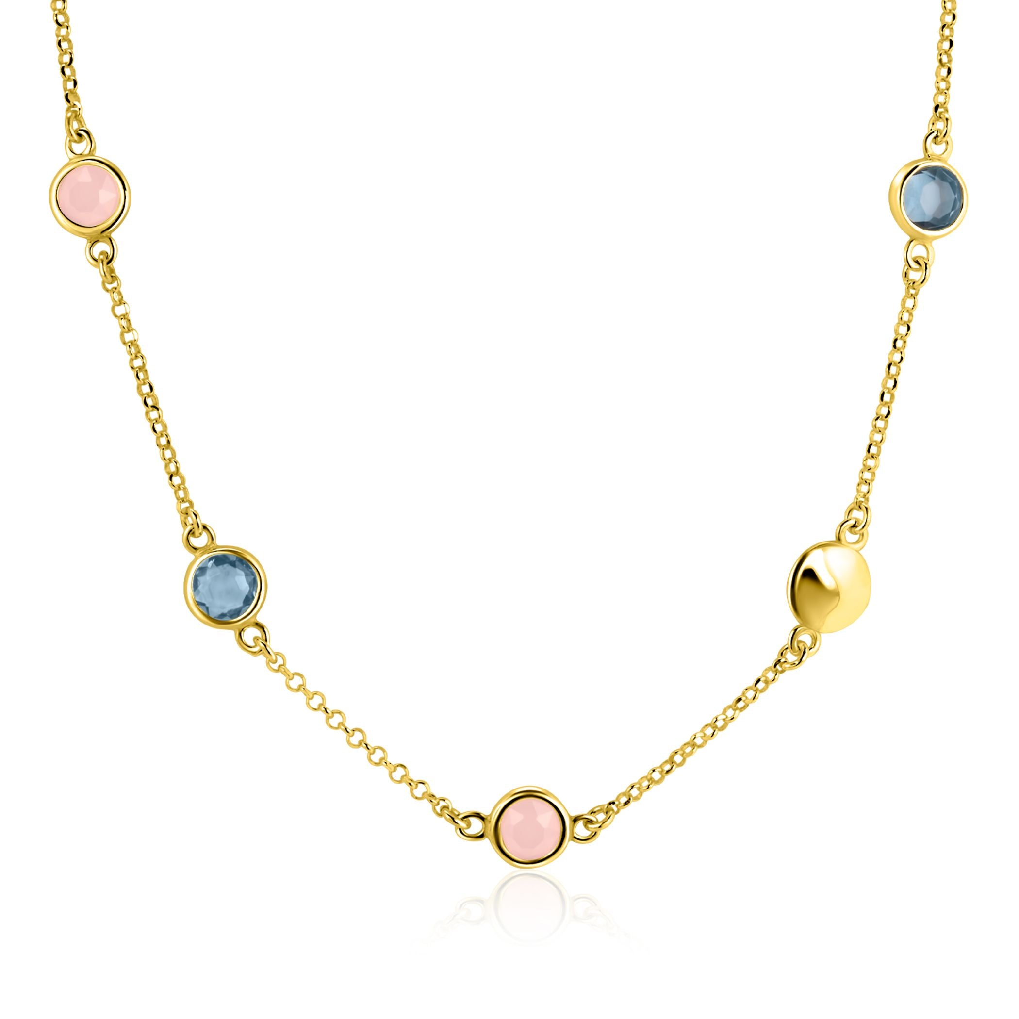 ZINZI Verguld Zilveren Ketting 40-45cm - ZIC2715G