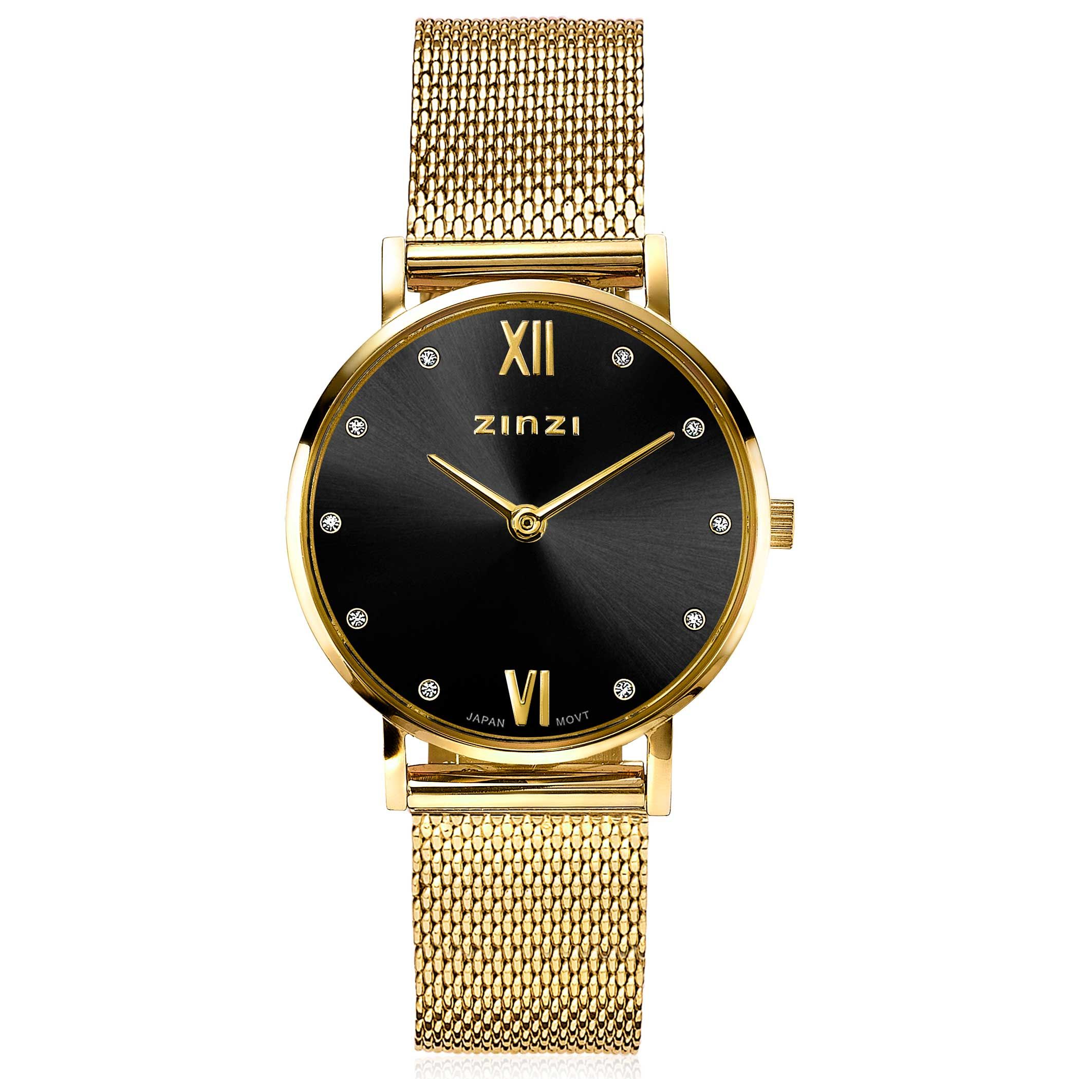 ZINZI Horloge met Witte Zirkonia 28mm - ZIW643M