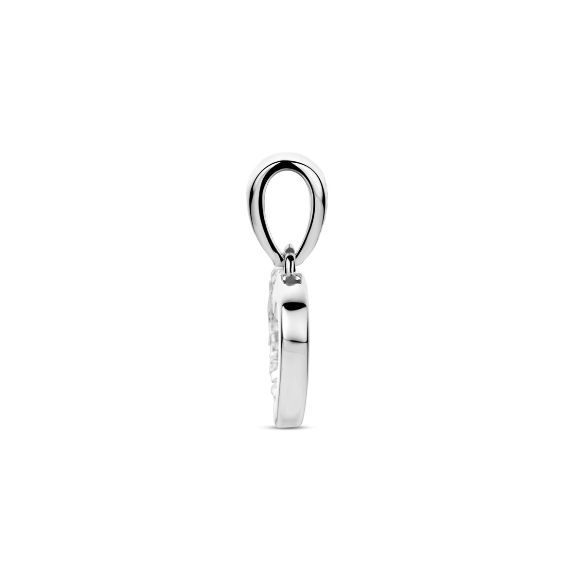 Zilveren gerhodineerde hanger hartje zirkonia 17 mm - 1341547 - PansiteNederland.nl