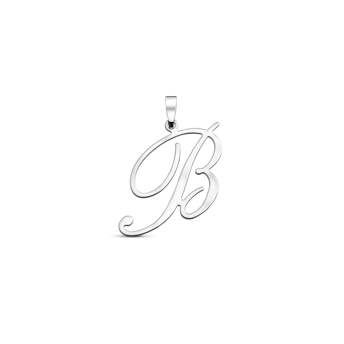 Hanger sierletter B 21,5 mm zilver #Letter_B