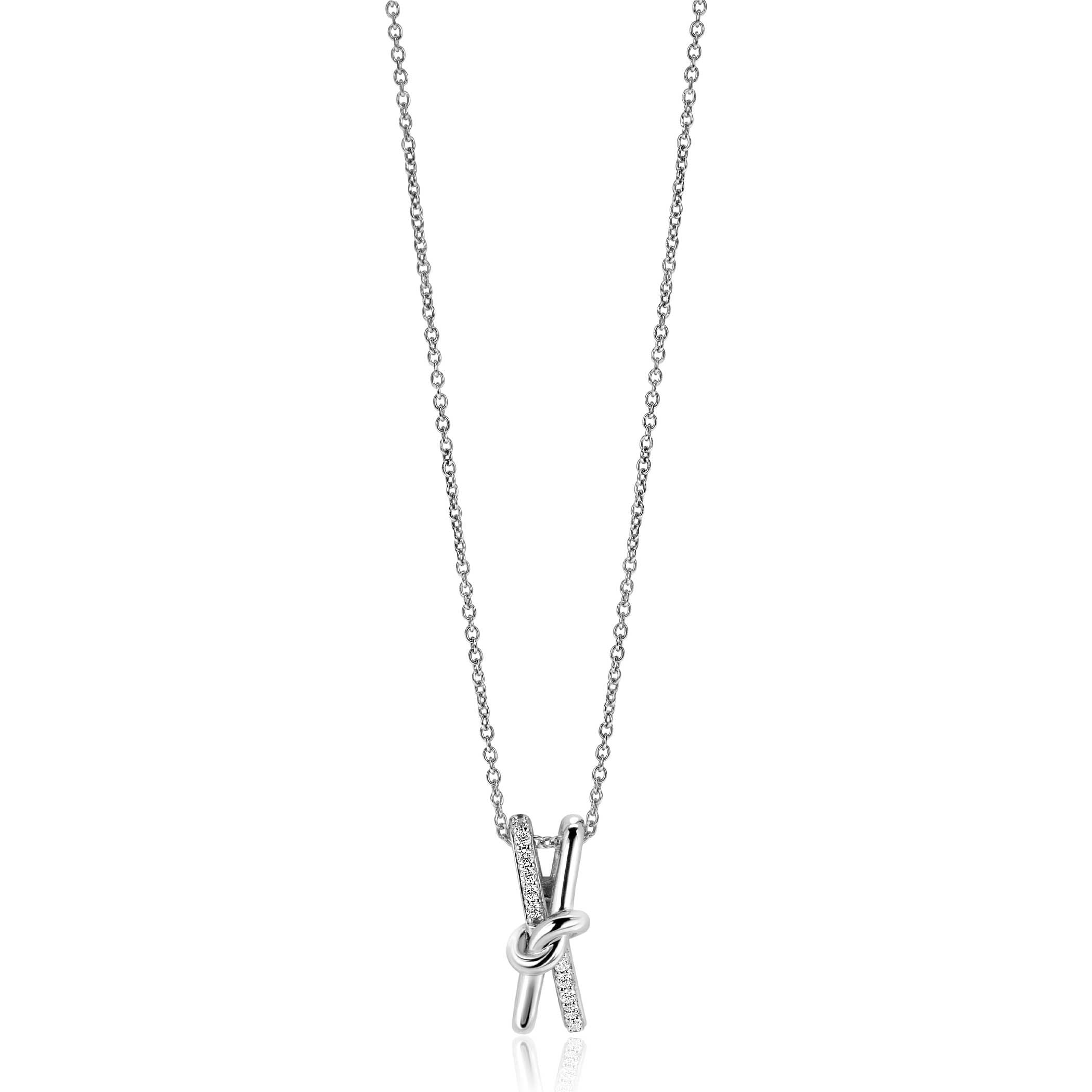 ZINZI Zilveren Ketting met Witte Zirkonia - ZIC2505