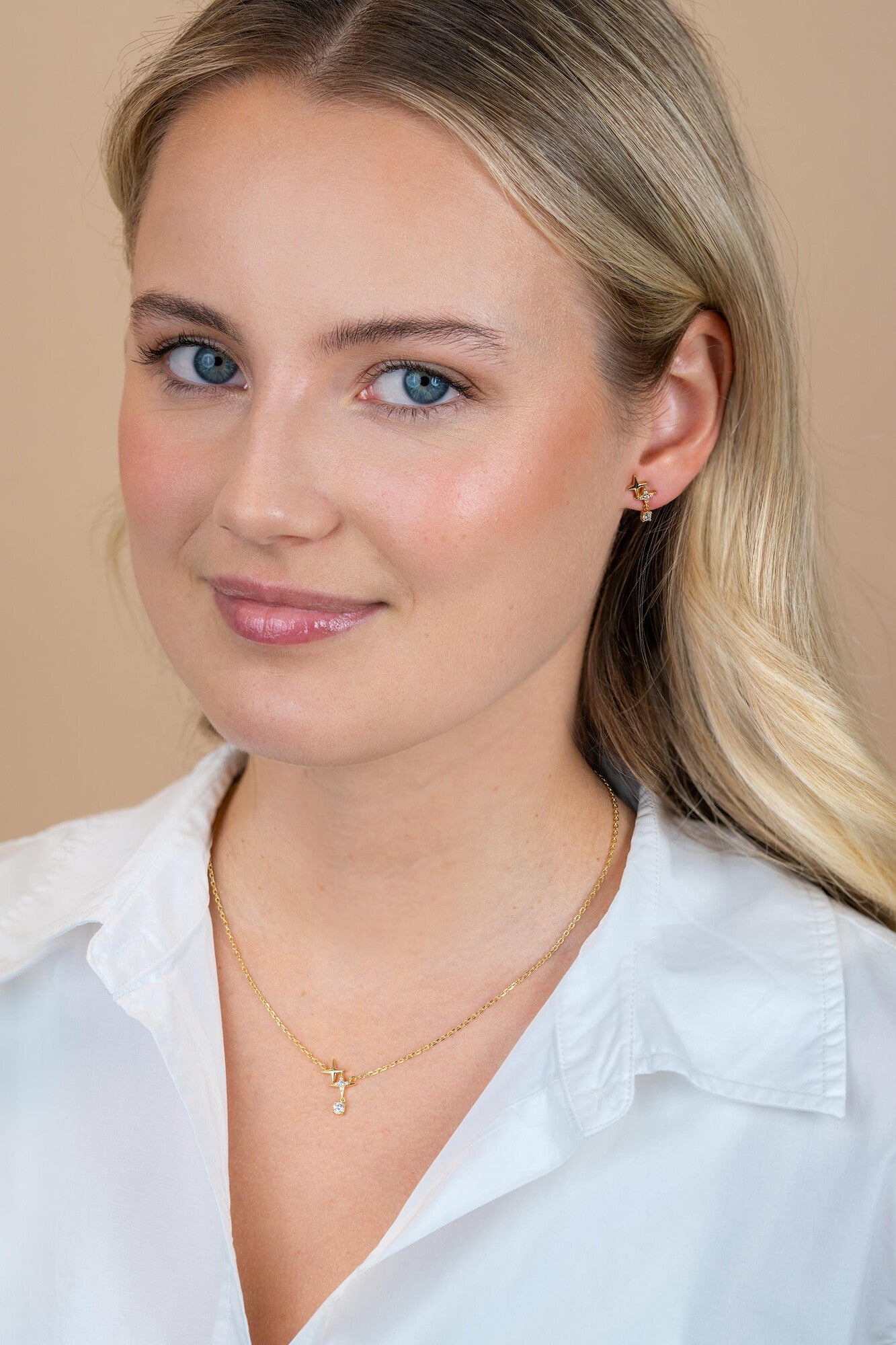 ZINZI Verguld Zilveren Ketting met Witte Zirkonia ZIC2837