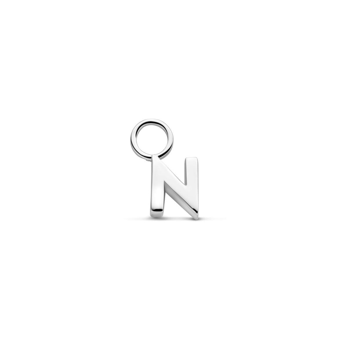 Oorringhanger letter N 6 mm zilver #Letter_N