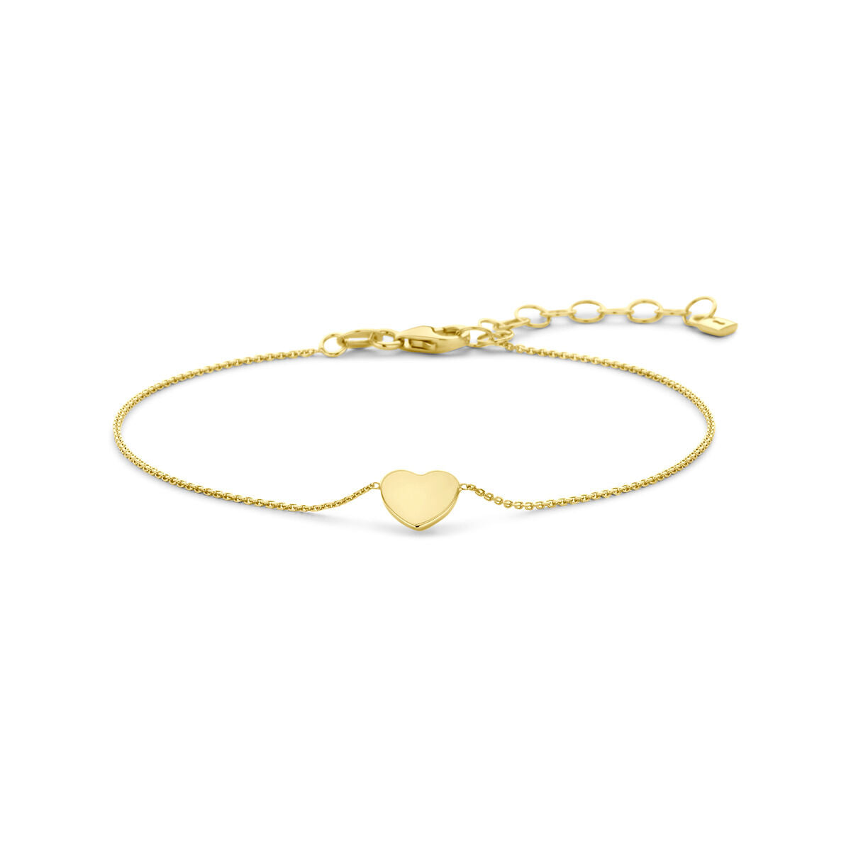 Armband hartje 9K geelgoud 16 + 3 cm