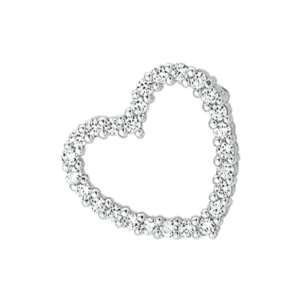 zilver gerhodineerd hanger hart zirkonia 1300112 - PansiteNederland.nl