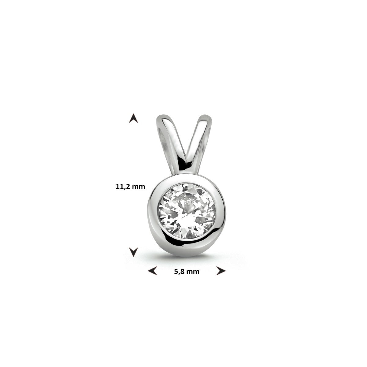 zilver gerhodineerd hanger zirkonia 1300468 - PansiteNederland.nl