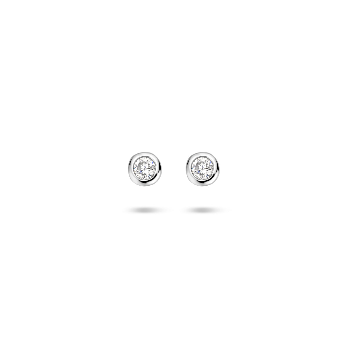 Oorknoppen zirkonia zetkast zilver gerhodineerd 2,5 mm #Diameter steen (mm)_2.5