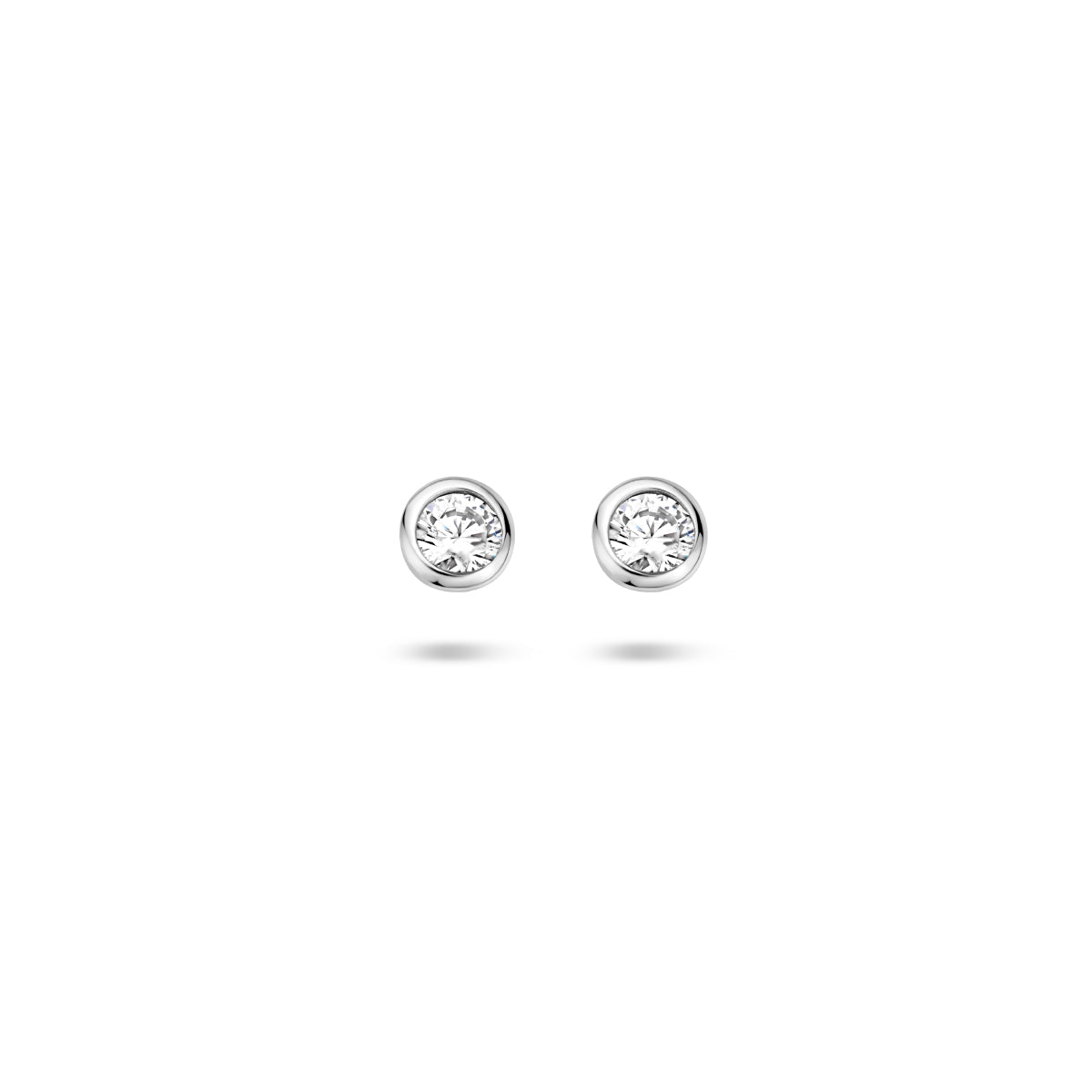 Oorknoppen zirkonia zetkast zilver gerhodineerd 3 mm #Diameter steen (mm)_3