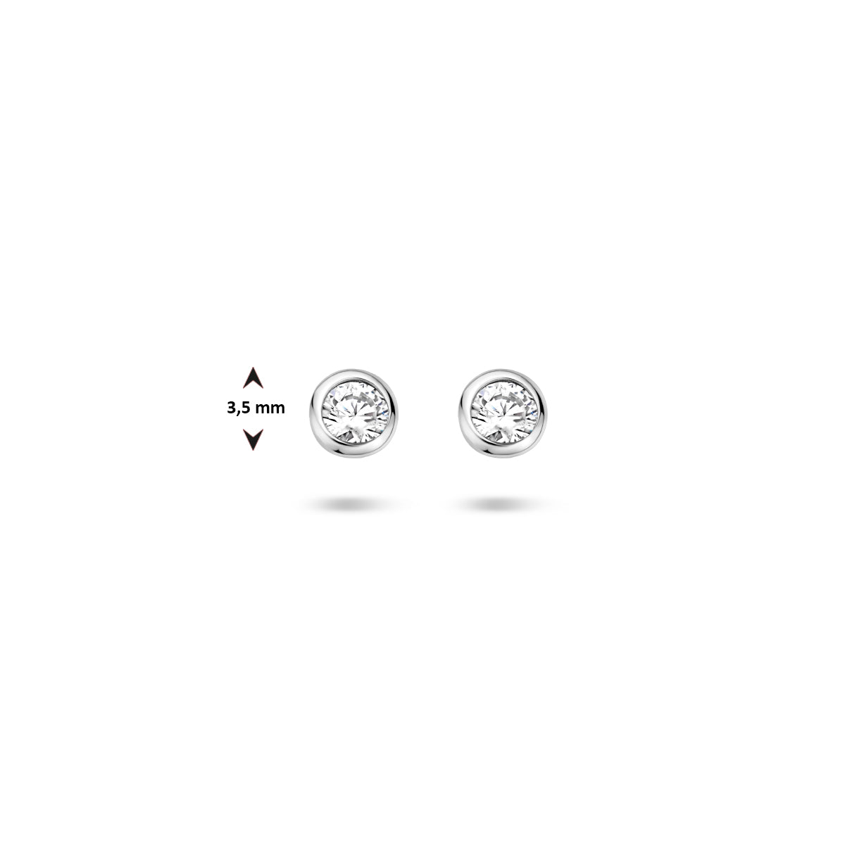 Oorknoppen zirkonia zetkast zilver gerhodineerd 3 mm #Diameter steen (mm)_3