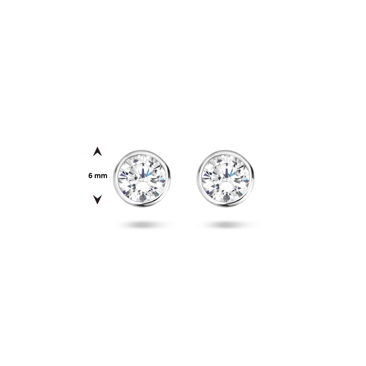 Oorknoppen zirkonia zetkast zilver gerhodineerd 5,5 mm #Diameter steen (mm)_5.5
