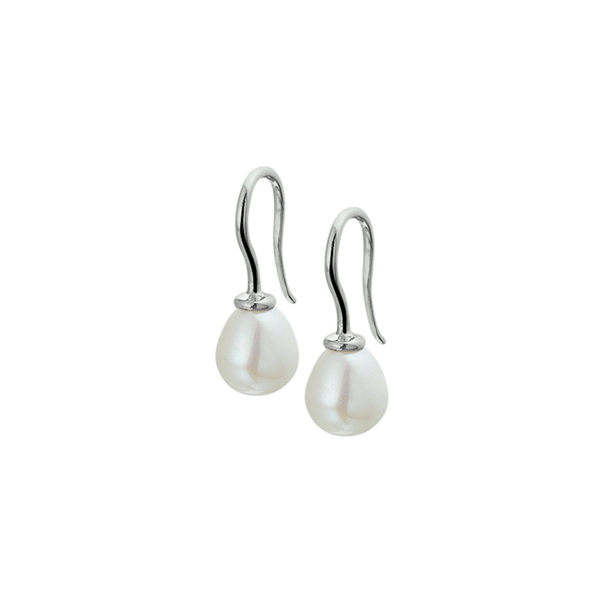 Zilver Gerhodineerd Oorhangers Parel Franse Haak 1301974 - PansiteNederland.nl