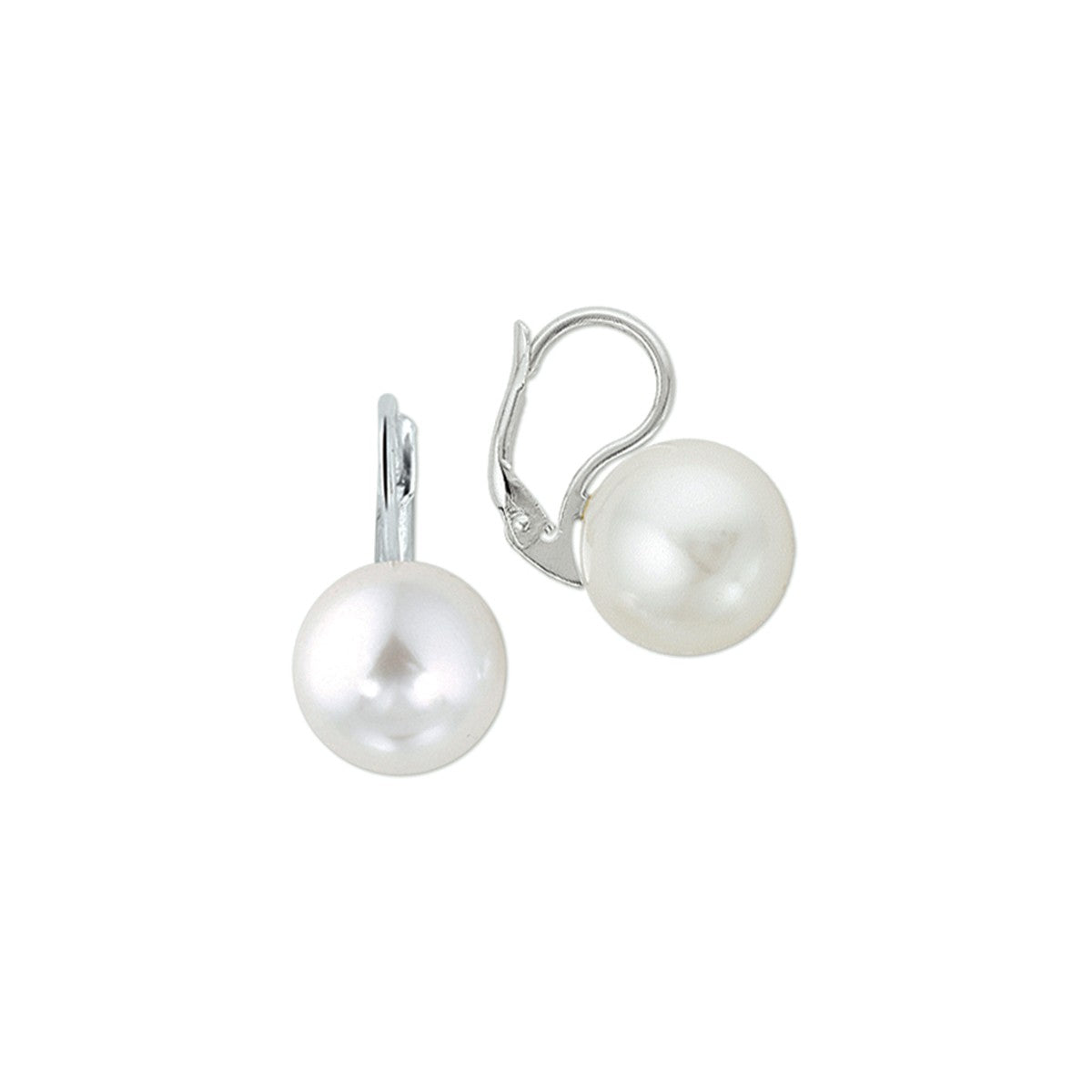 Zilver Gerhodineerd Oorhangers Synth. Parel Brisur Haak 1302274 - PansiteNederland.nl