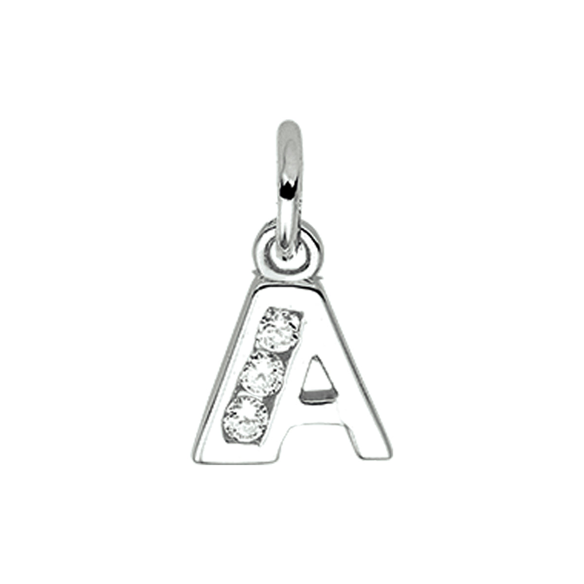 Hanger letter A zirkonia 9,5 mm zilver #Letter_A
