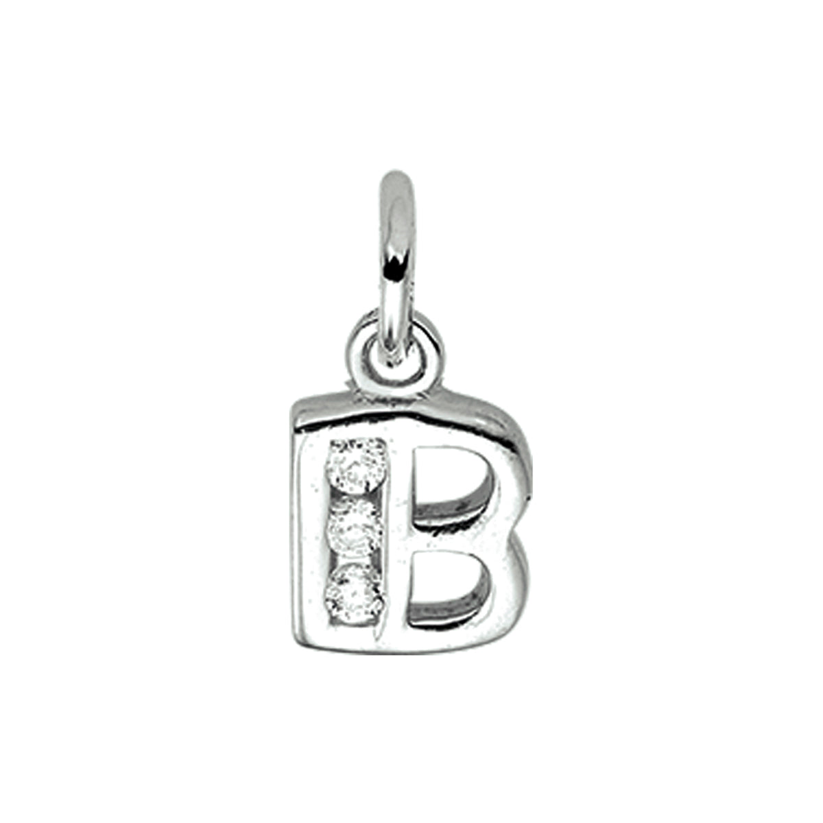 Hanger letter B zirkonia 9,5 mm zilver #Letter_B