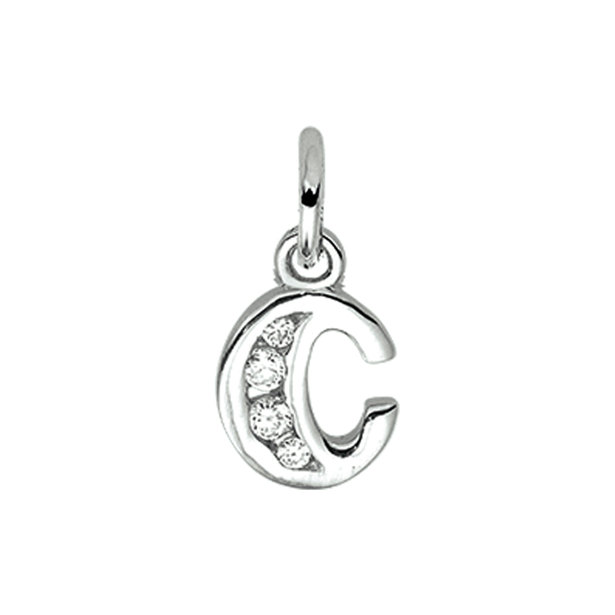 Hanger letter C zirkonia 10,5 mm zilver #Letter_C