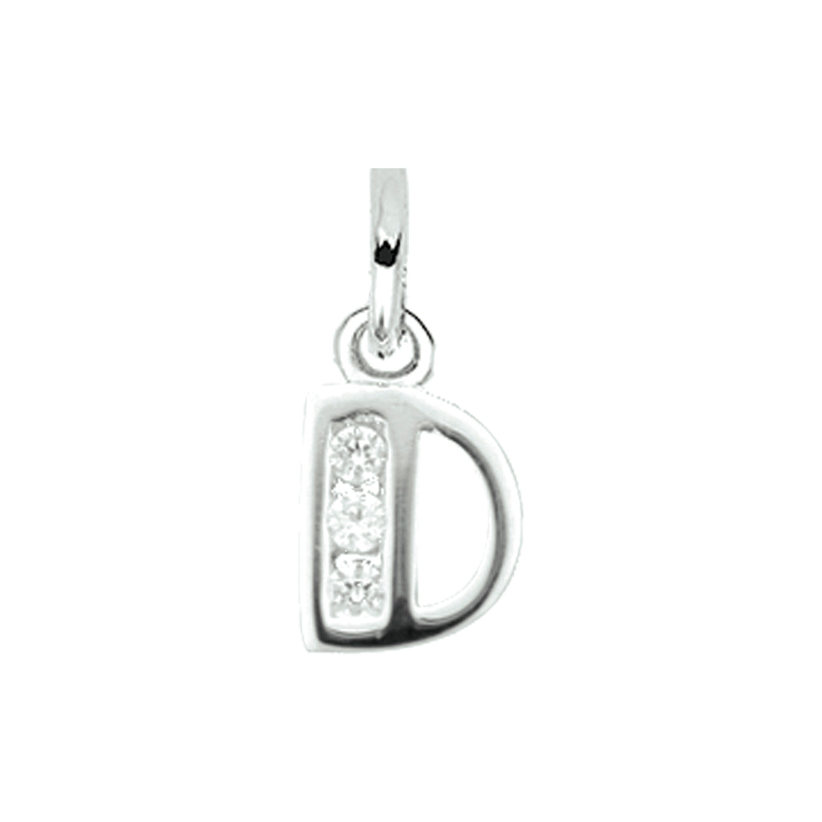 Hanger letter D zirkonia 10,5 mm zilver #Letter_D