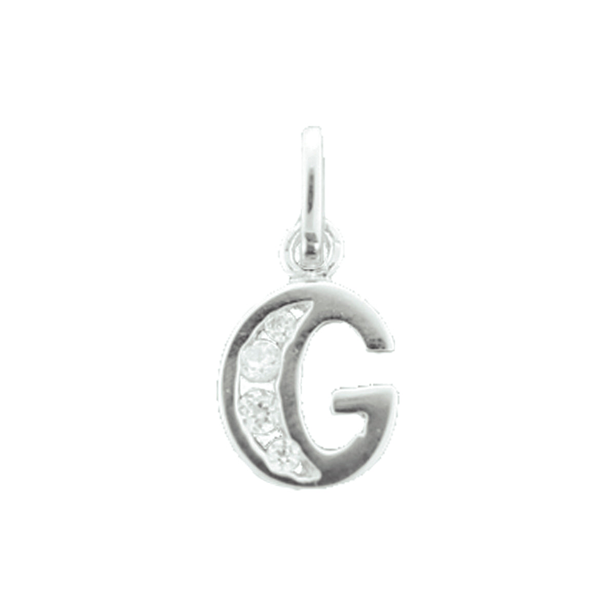 Hanger letter G zirkonia 11 mm zilver #Letter_G