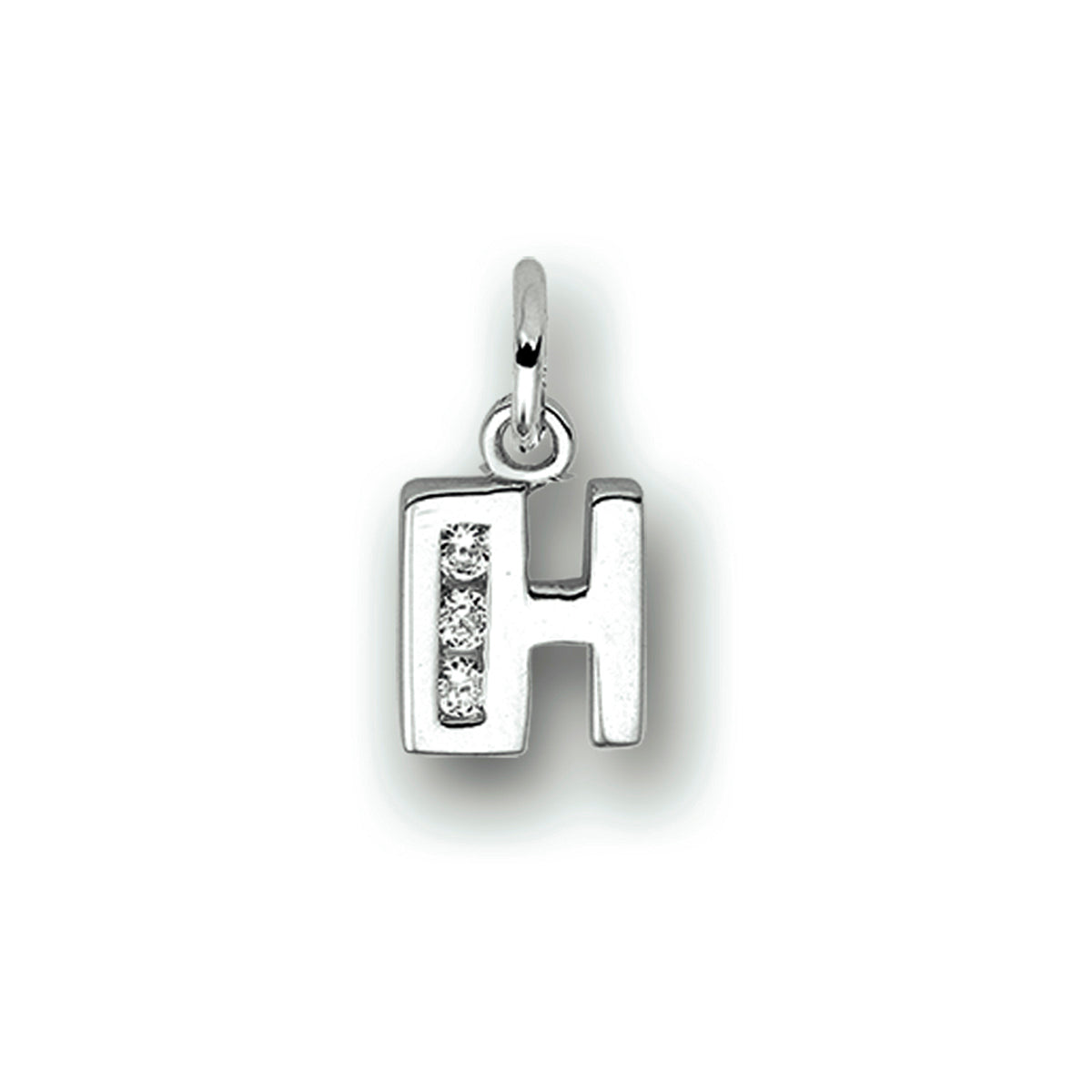 Hanger letter H zirkonia 10 mm zilver #Letter_H