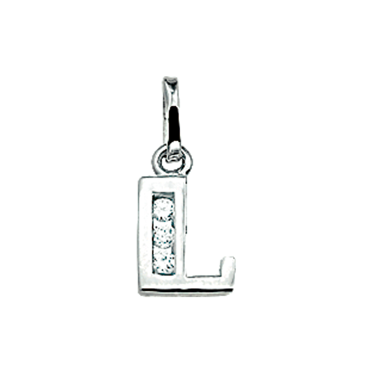 Hanger letter L zirkonia 10 mm zilver #Letter_L