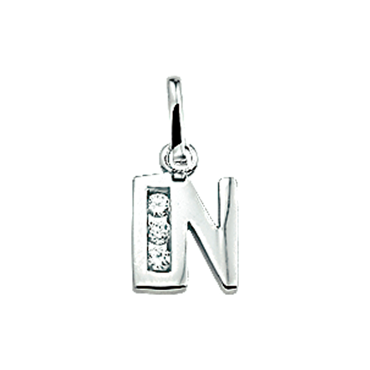 Hanger letter N zirkonia 9,5 mm zilver #Letter_N