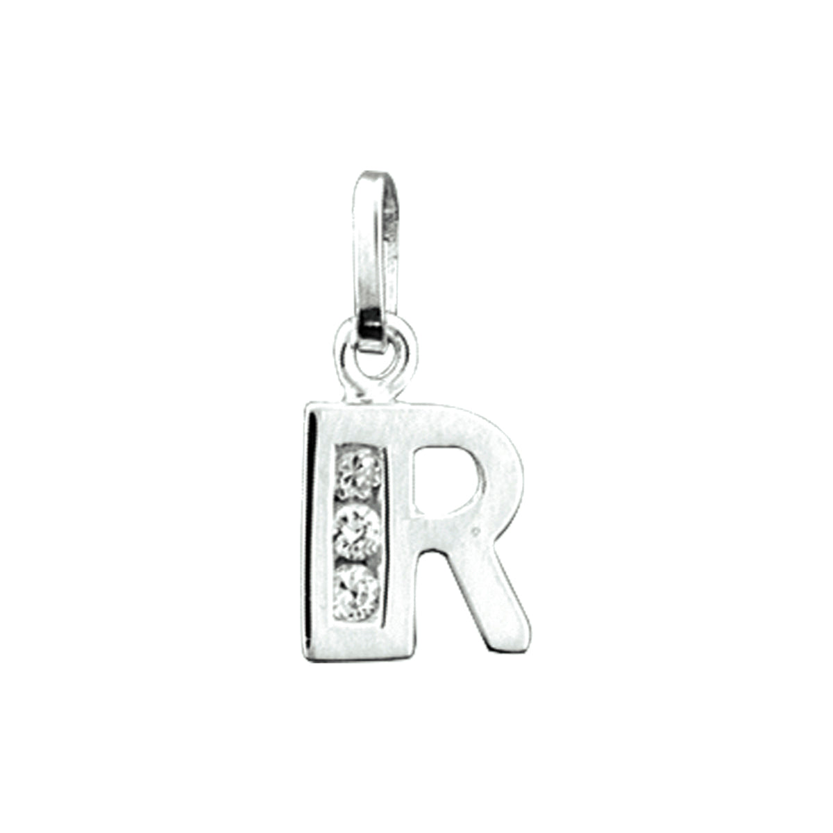 Hanger letter R zirkonia 9,5 mm zilver #Letter_R