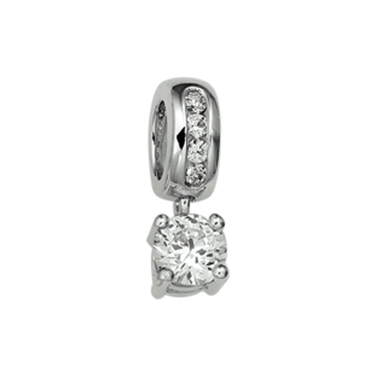 zilver gerhodineerd hanger zirkonia 1304329 - PansiteNederland.nl