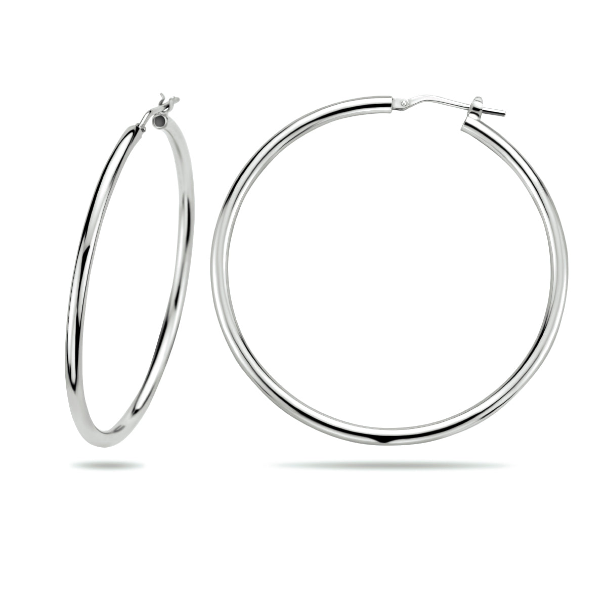 Oorbellen ronde buis zilver