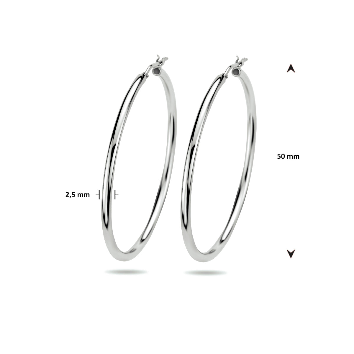 Oorbellen ronde buis zilver