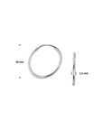 Zilver Gerhodineerd Oorringen 1,7 MM Ronde Buis 1304790 - PansiteNederland.nl