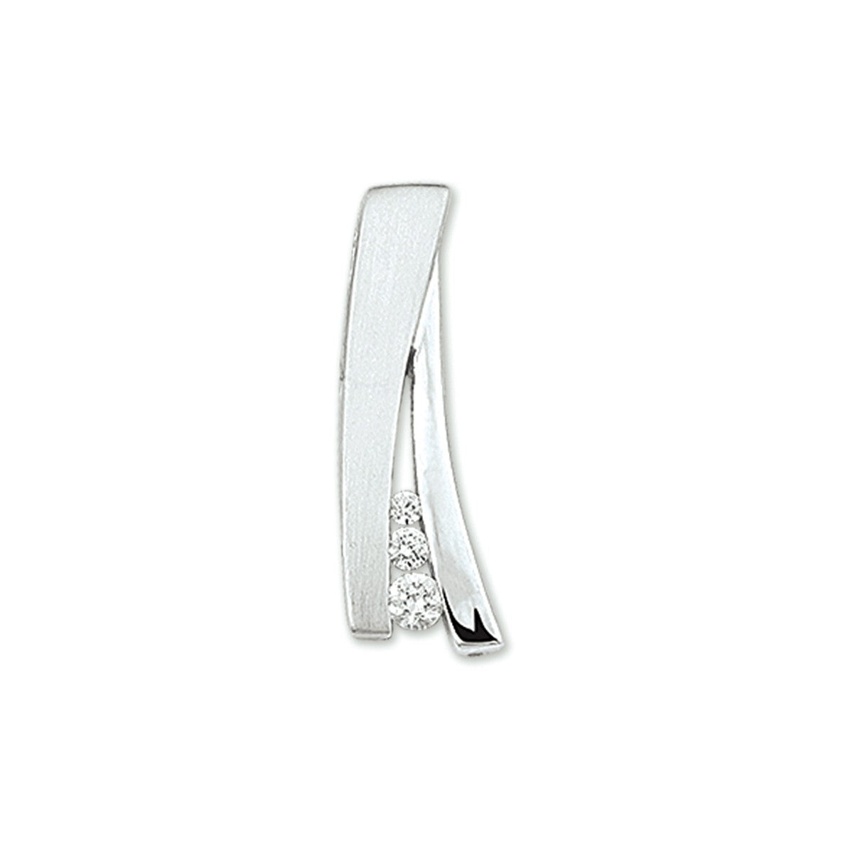 zilver gerhodineerd hanger zirkonia poli/mat 1304943 - PansiteNederland.nl