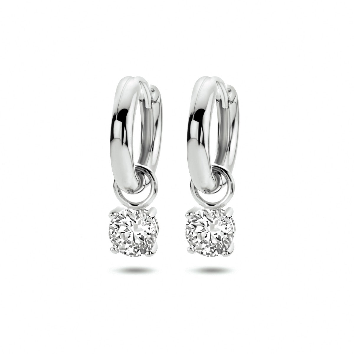 Zilver Gerhodineerd Klapoorringen Zirkonia 1305791 - PansiteNederland.nl