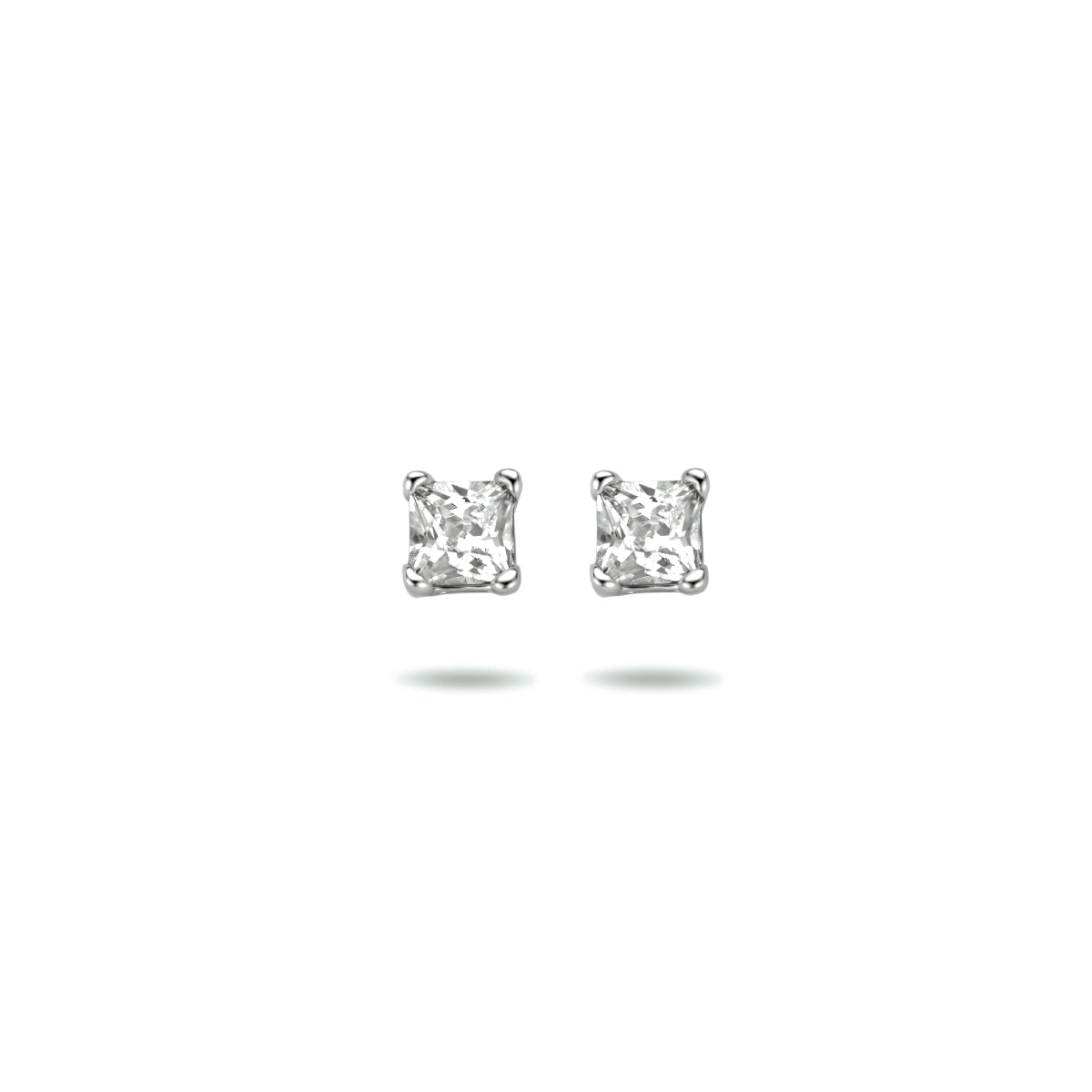 Oorknoppen zirkonia prinses zilver gerhodineerd 3 mm #Diameter steen (mm)_3