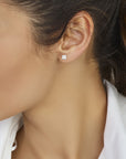 Zilveren Oorknoppen gerhodineerd zirkonia 4mm - PSN1323062