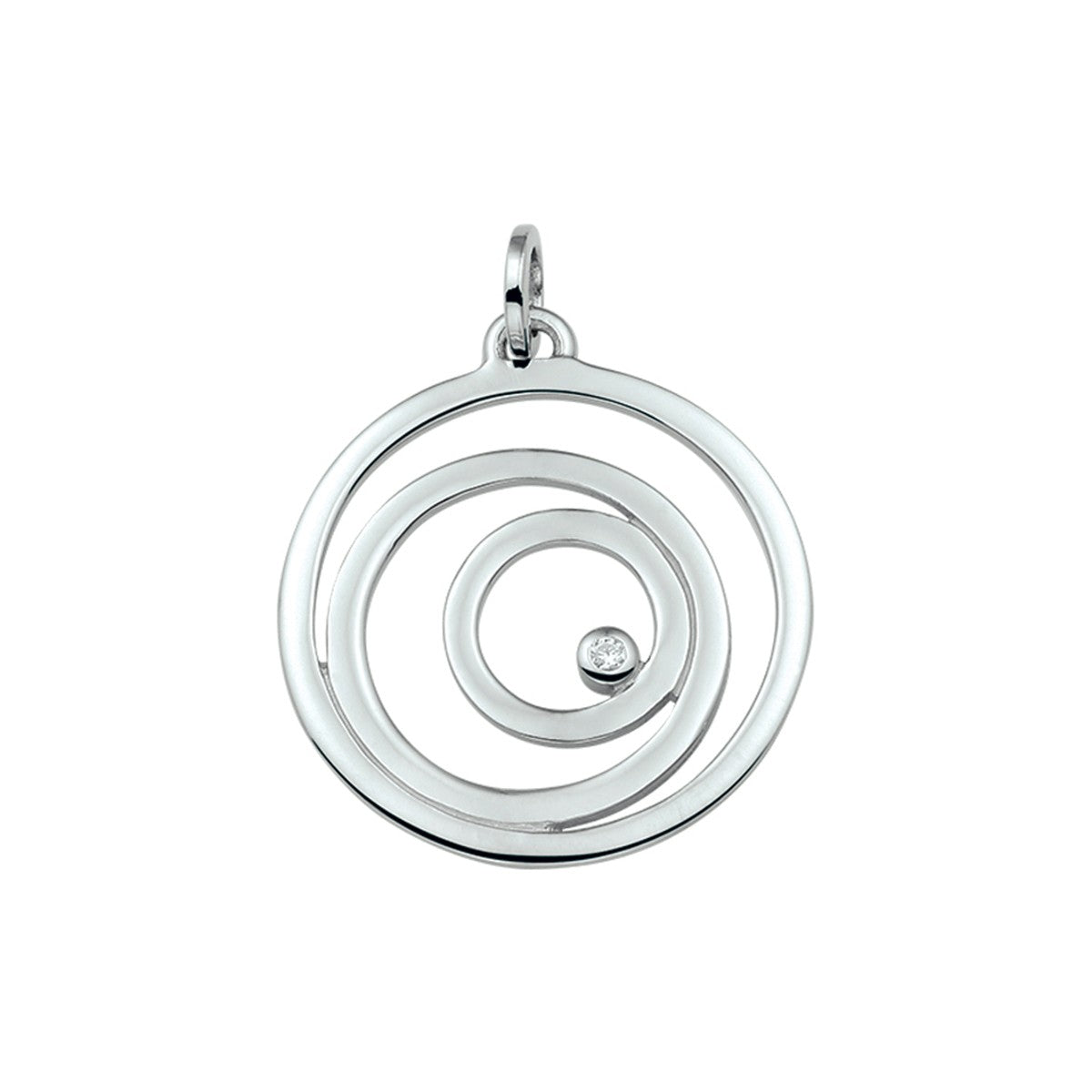 zilver gerhodineerd hanger zirkonia 1306310 - PansiteNederland.nl