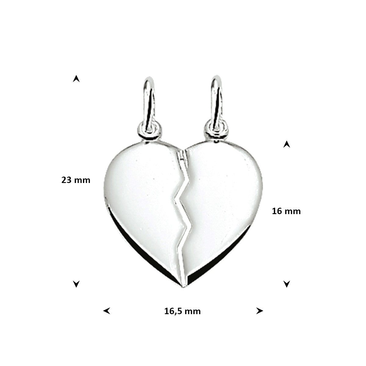 Breekhartje 16 mm gerhodineerd zilver – 1307348