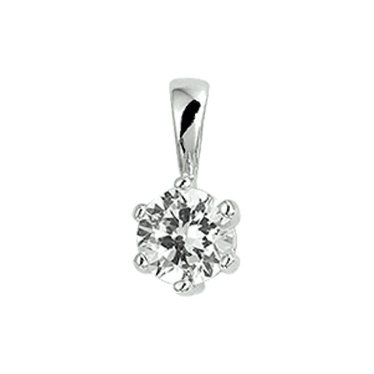 zilver gerhodineerd hanger zirkonia 1307905 - PansiteNederland.nl