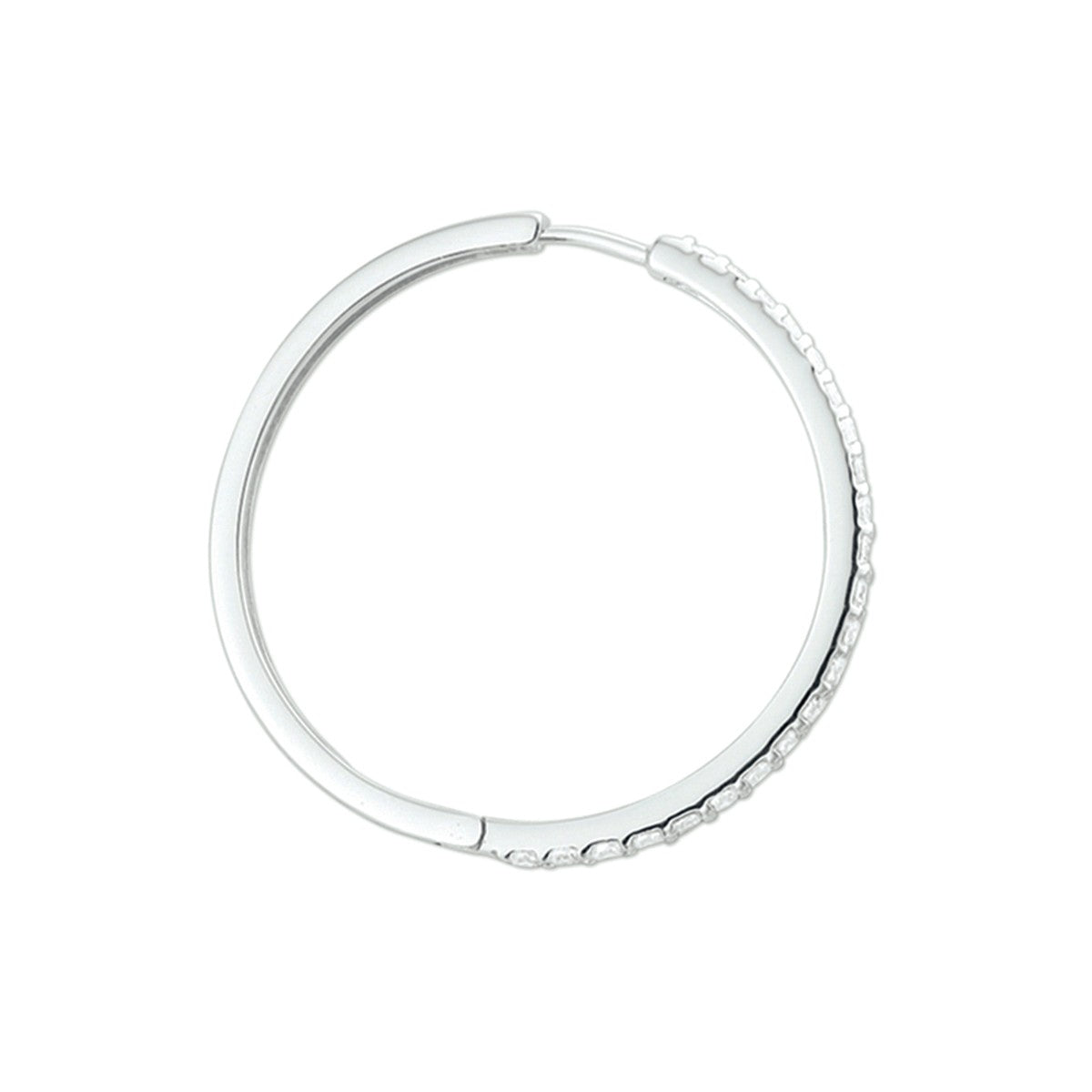 Zilver Gerhodineerd Klapoorringen 2,4 MM Zirkonia 1307948 - PansiteNederland.nl