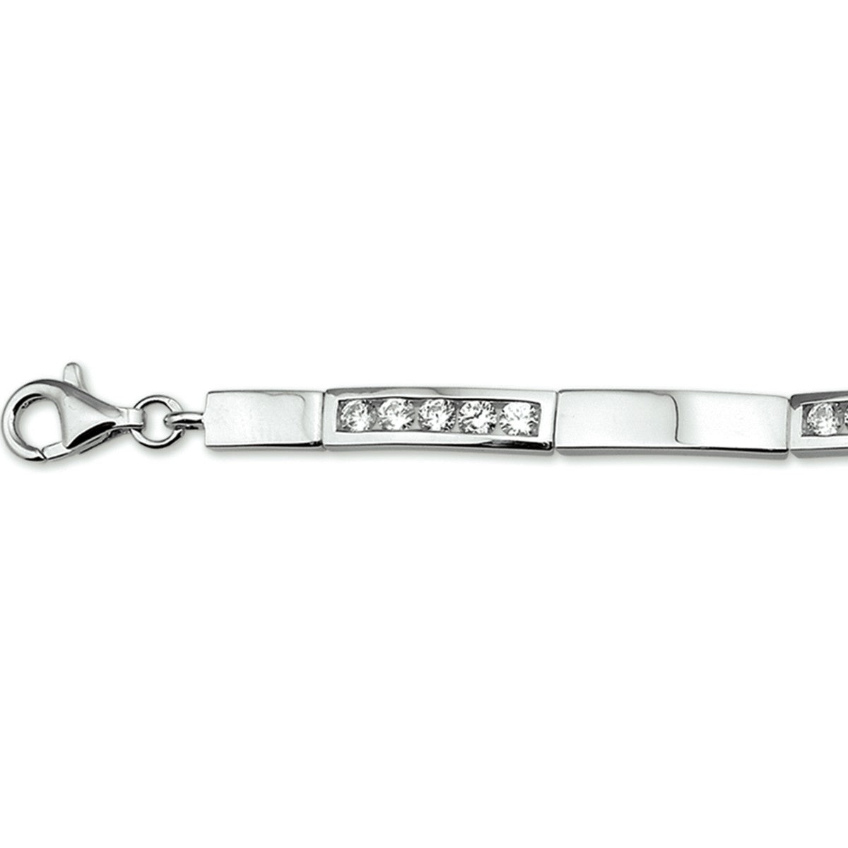 Zilver Gerhodineerd Armband Zirkonia 4,6 Mm 18 + 3 Cm 1307999 - PansiteNederland.nl